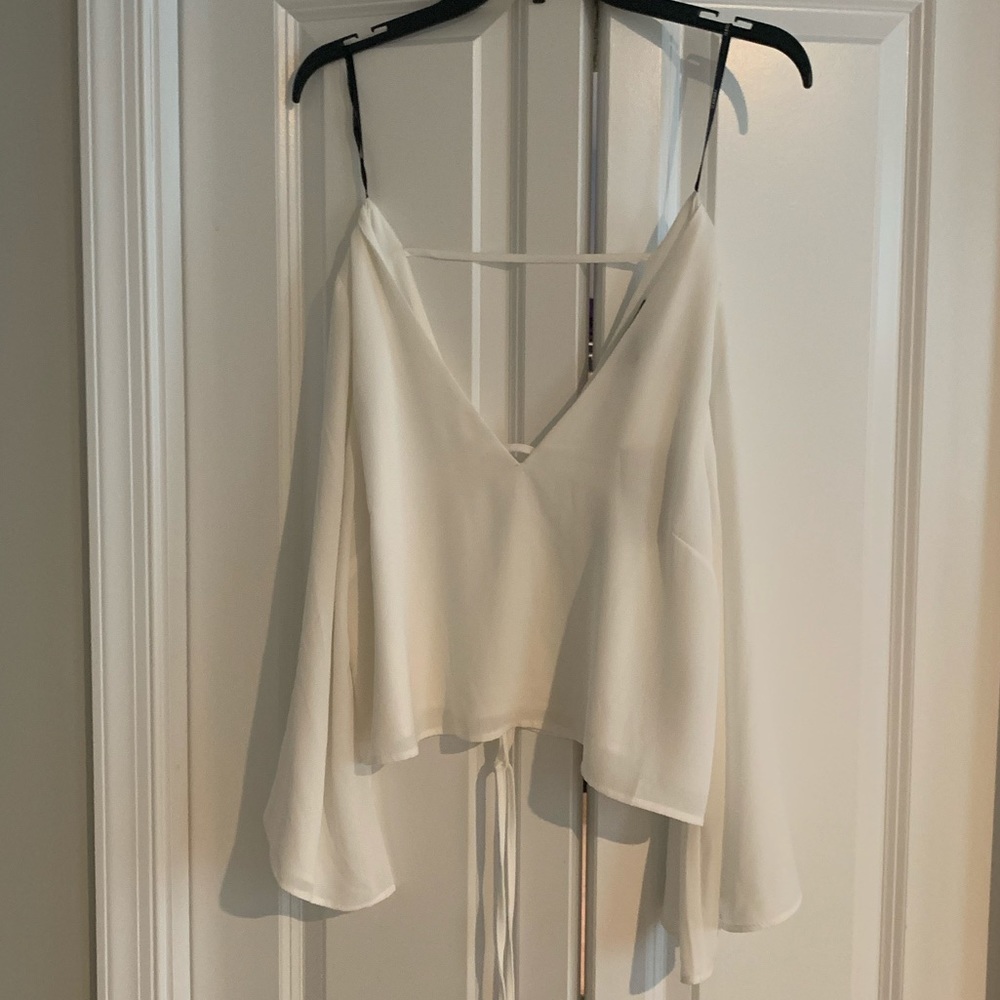 Bell Sleeve/ Tie-back Crop Top
